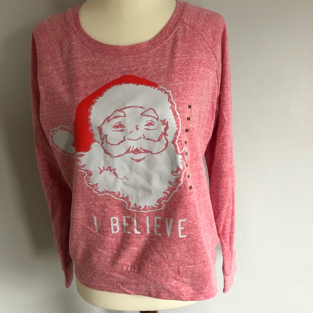 Santa Long sleeve “I Believe“ shirt xs 5/6 Kohl’s